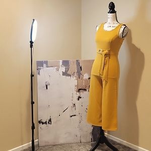 Yellow wide leg jumpsuit